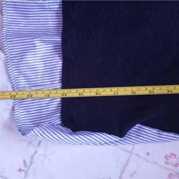 J CREW Slvless Blue 100% Strip Linen Trim 100% Sil - Picture 4 of 6